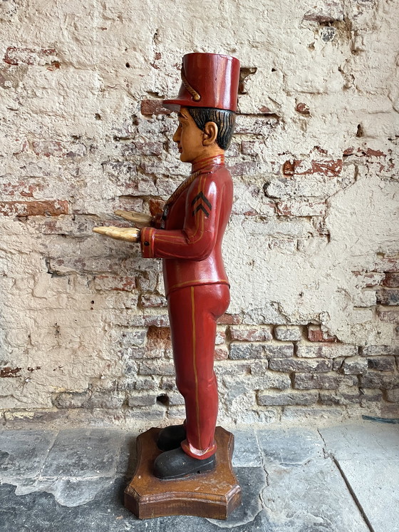 Image 1 of Wooden butler statue