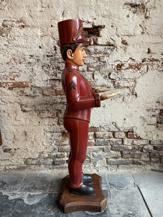 Image 1 of Wooden butler statue