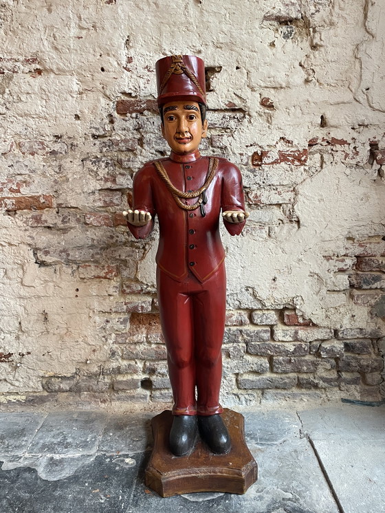 Image 1 of Wooden butler statue