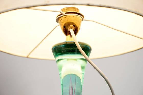 Image 1 of Bloemen Italiaanse Vintage tafellamp jaren 50