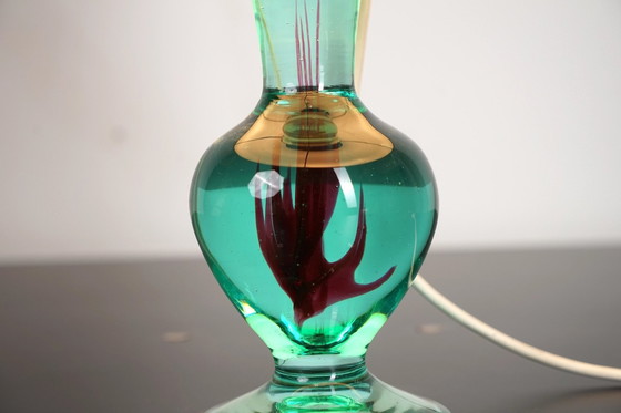 Image 1 of Bloemen Italiaanse Vintage tafellamp jaren 50