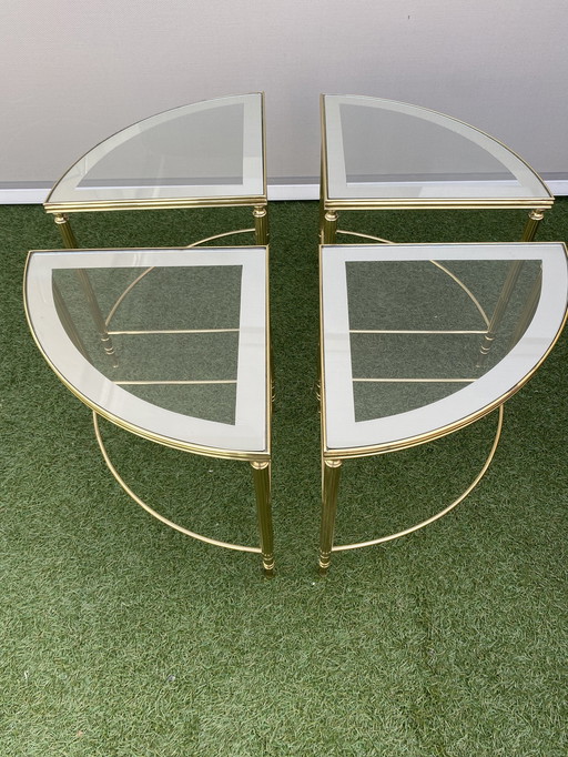 Vintage messing tafels, 4 stuks