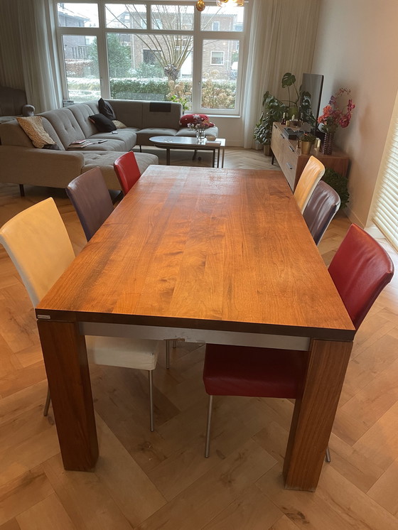 Image 1 of Bert Plantagie Tafel En 6 Eetkamerstoelen