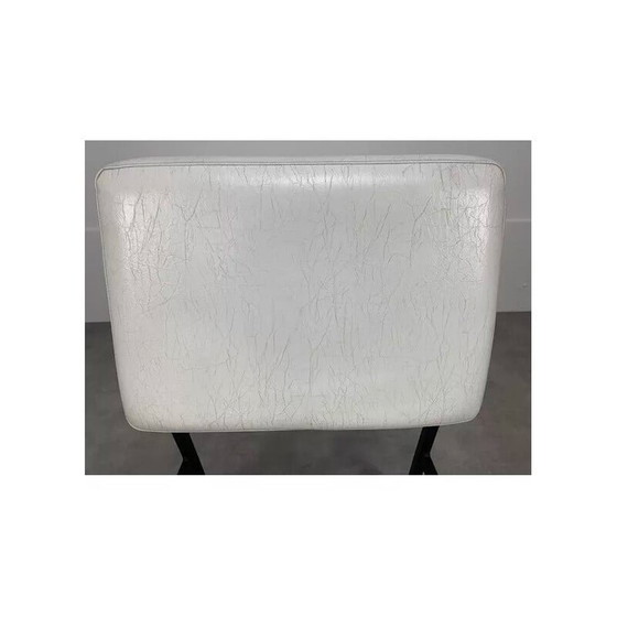 Image 1 of Vintage wit lederen fauteuil, jaren 1950