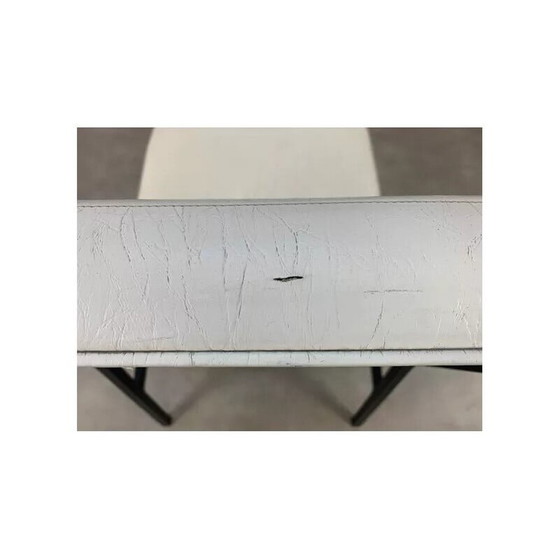 Image 1 of Vintage wit lederen fauteuil, jaren 1950