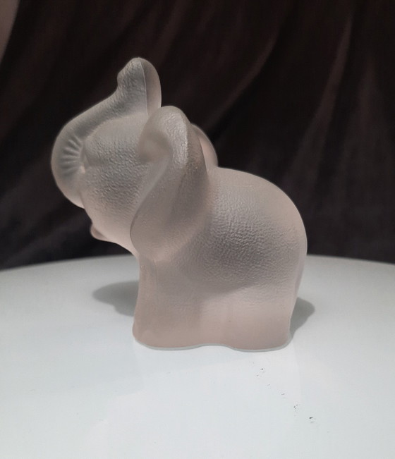 Image 1 of Goebel Figuur Olifant Frosted Glas 1980'S