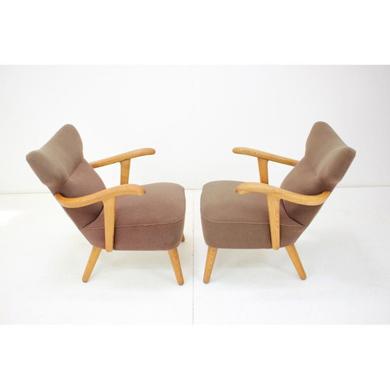 Image 1 of Paar vintage eiken fauteuils van Krasna Jizba, Tsjecho-Slowakije 1960