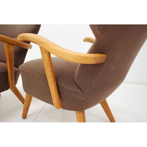 Image 1 of Paar vintage eiken fauteuils van Krasna Jizba, Tsjecho-Slowakije 1960