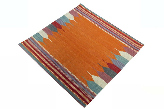 Image 1 of Handgeweven design kelim Fars - 94 x 86 cm - Nieuw
