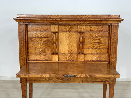 Image 1 of Biedermeier secretaire schrijfkast ladekast rond 1830