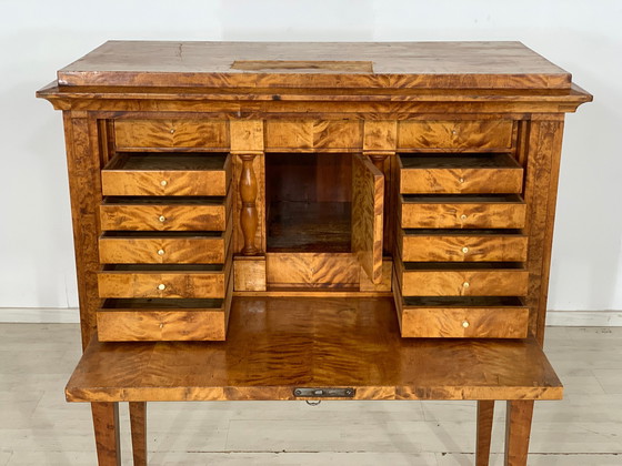 Image 1 of Biedermeier secretaire schrijfkast ladekast rond 1830