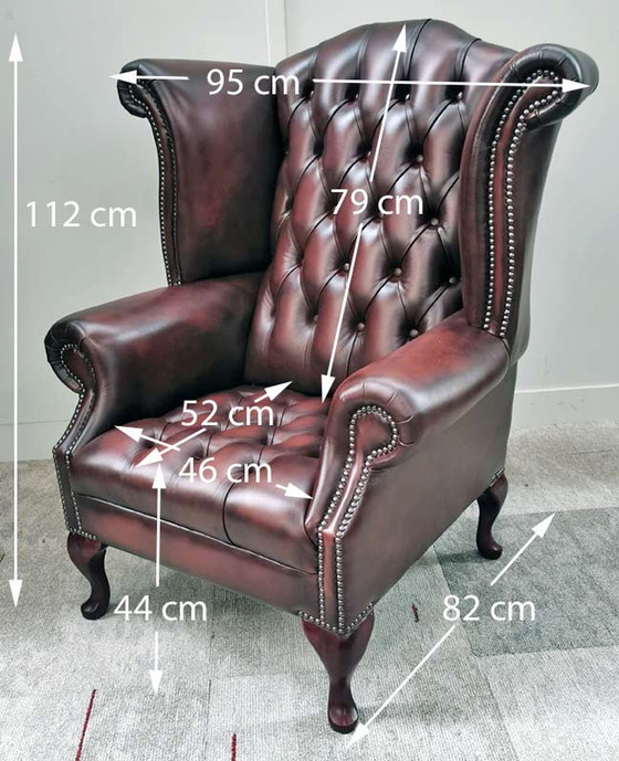 Image 1 of 2x Chesterfield Wing chairs Oorfauteuils