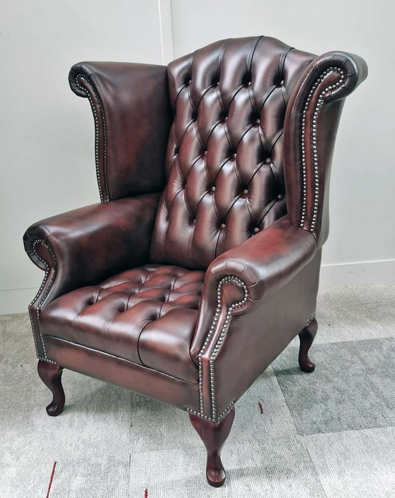Image 1 of 2x Chesterfield Wing chairs Oorfauteuils
