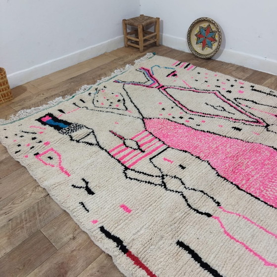 Image 1 of Tapis Berbère Fait Main Multicolore En Laine - Grand Tapijt Van Wol Handgemaakt Berberkleed