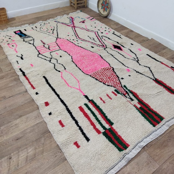 Image 1 of Tapis Berbère Fait Main Multicolore En Laine - Grand Tapijt Van Wol Handgemaakt Berberkleed