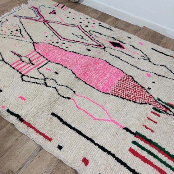 Image 1 of Tapis Berbère Fait Main Multicolore En Laine - Grand Tapijt Van Wol Handgemaakt Berberkleed