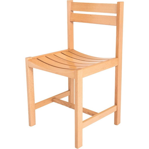 Vintage stoelen in massief beuken van André Sornay, Frankrijk 1960