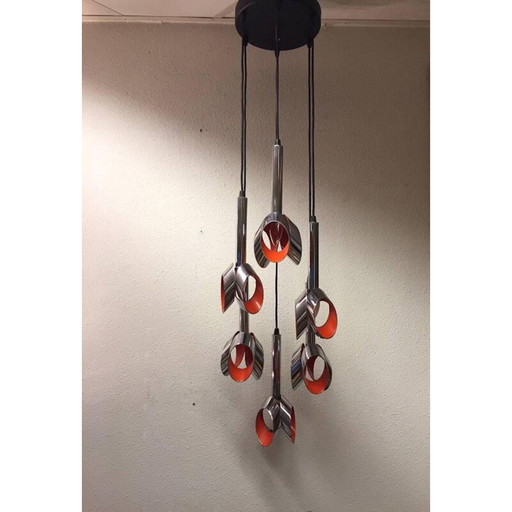 Vintage Raak cascade lamp in chroom - jaren 1960