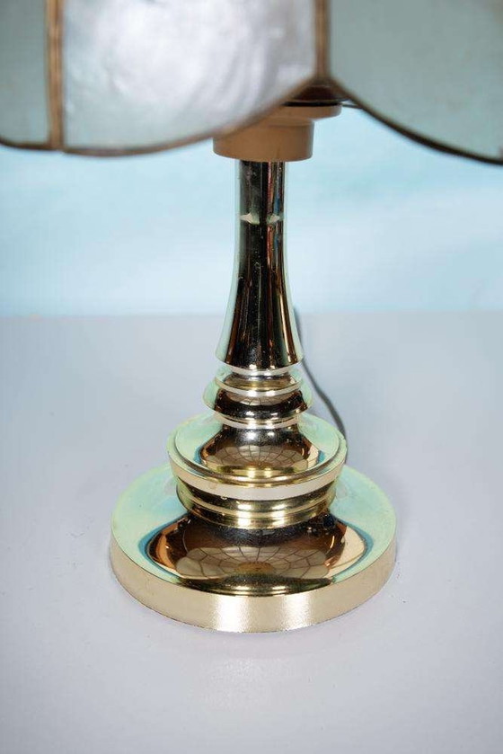 Image 1 of Vintage parelmoer schemerlampje 70s, regency table lamp