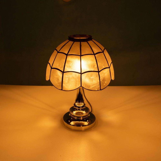 Image 1 of Vintage parelmoer schemerlampje 70s, regency table lamp