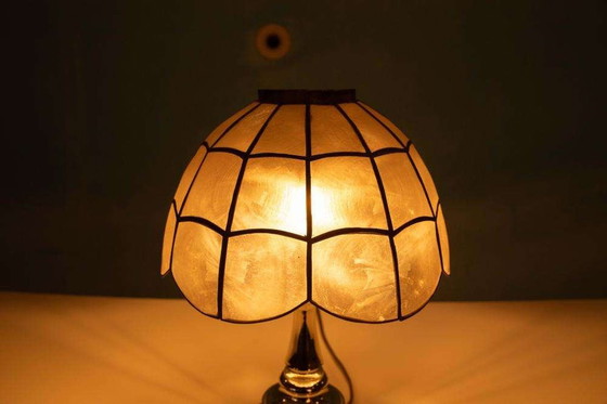 Image 1 of Vintage parelmoer schemerlampje 70s, regency table lamp