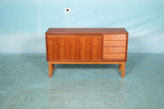 Image 1 of Vintage dressoir teak gerenoveerd, 60s sideboard Sweden