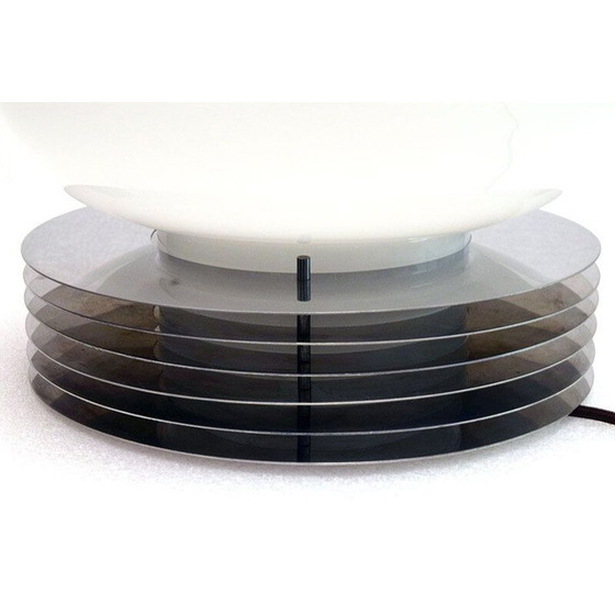 Image 1 of Vintage lamp in staal en geblazen glas van Tronconi, 1970