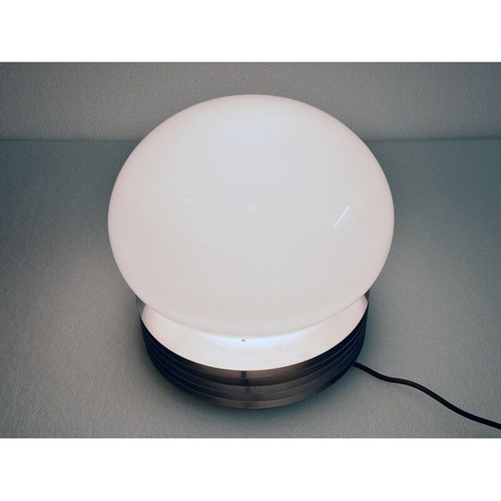 Image 1 of Vintage lamp in staal en geblazen glas van Tronconi, 1970