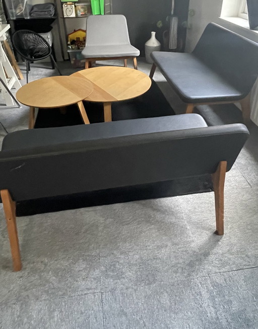 2x Møbel Copenhagen Lean Lounge Sofa, 1X Lean Lounge Chair, 2X Tafel