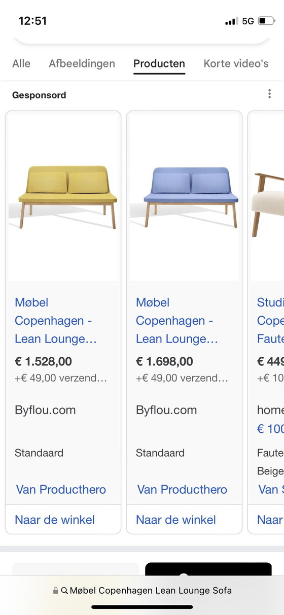 Image 1 of 2x Møbel Copenhagen Lean Lounge Sofa, 1X Lean Lounge Chair, 2X Tafel