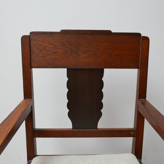 Image 1 of Vintage enkele fauteuil Art Deco School van Amsterdam Holland jaren 1930