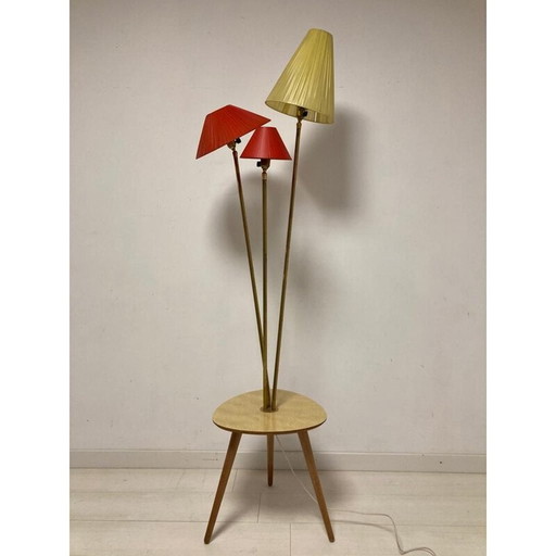 Vintage messing en formica vloerlamp, 1950-1960