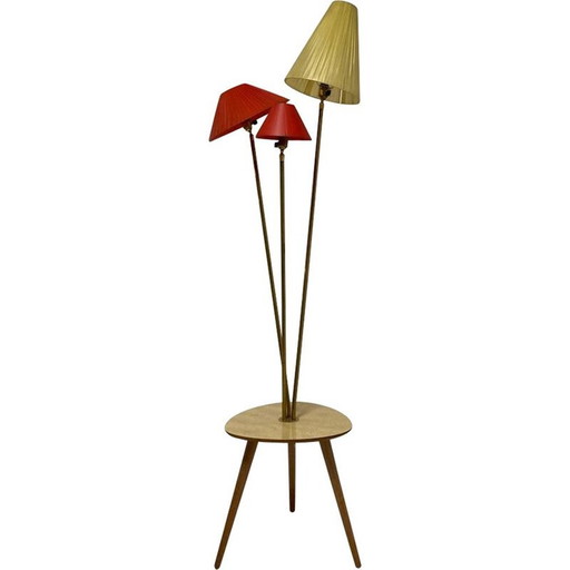 Vintage messing en formica vloerlamp, 1950-1960