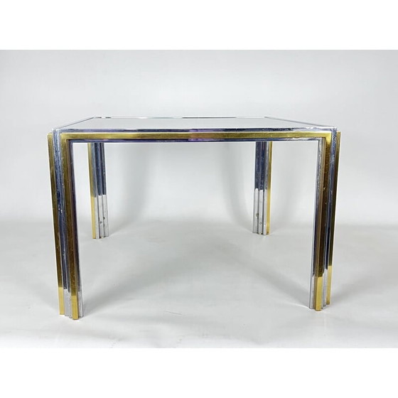 Image 1 of Mid Century bijzettafel van chroom en messing, 1970