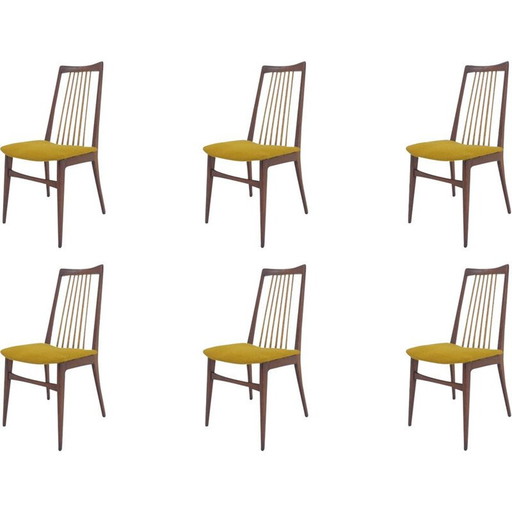 Set van zes eetkamerstoelen uit de Mid Century, Denemarken 1970