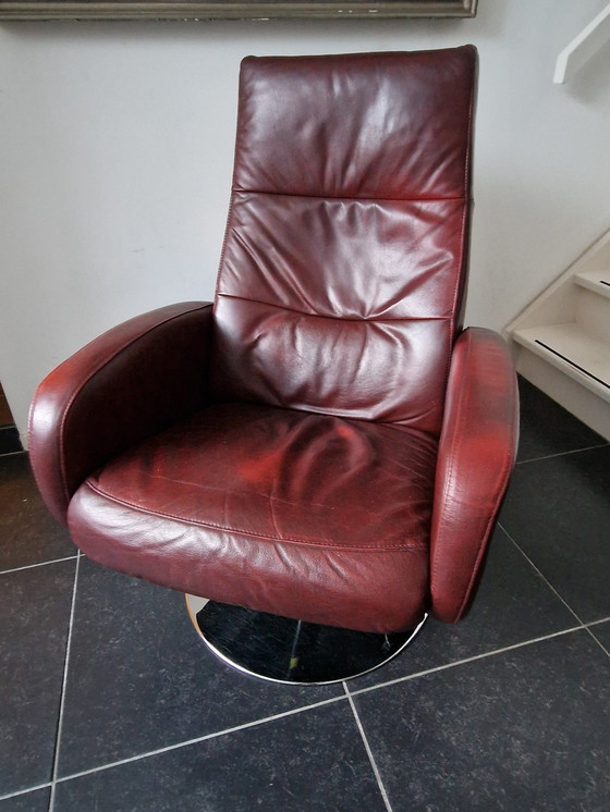 Image 1 of Lederen Draai Fauteuil Hjort Knudsen