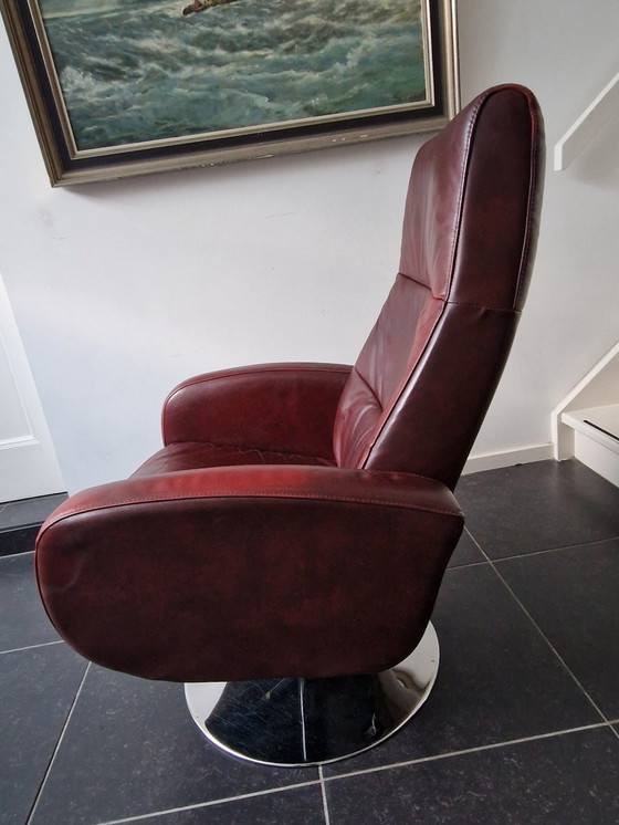 Image 1 of Lederen Draai Fauteuil Hjort Knudsen