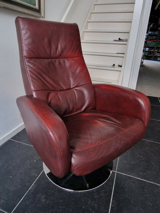 Image 1 of Lederen Draai Fauteuil Hjort Knudsen