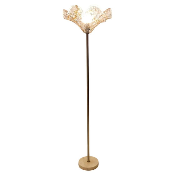 Image 1 of 1X Midcentury Moderne Vloerlamp van Murano en Carrara Marmer, Italië 1960