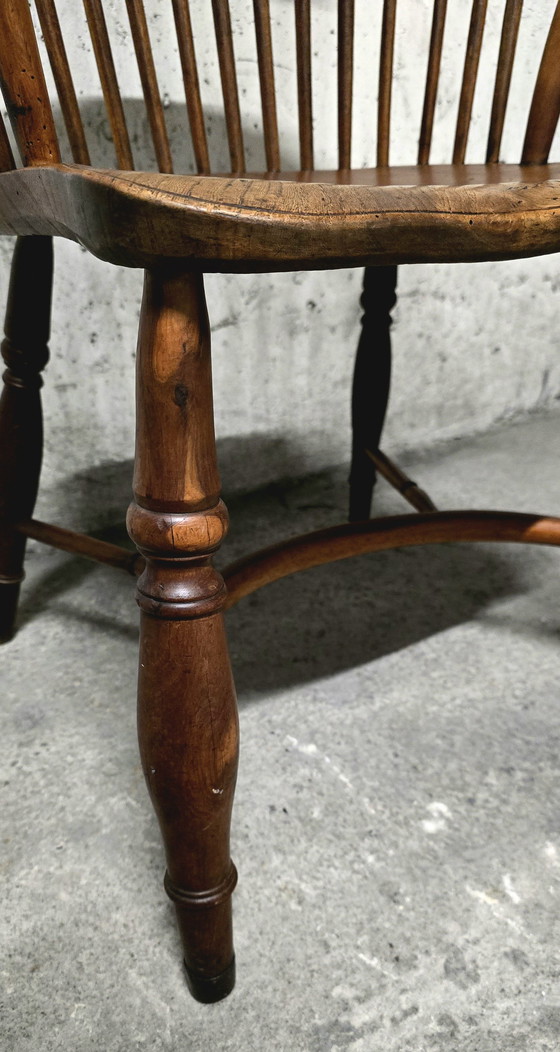 Image 1 of Windsor Fauteuil Beuken en Iepen Begin 19e Eeuw Uk