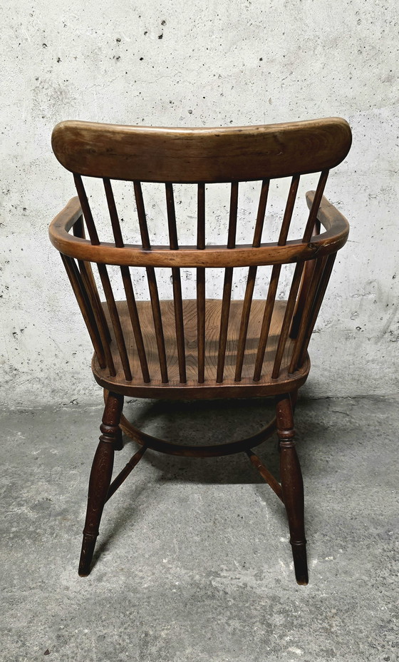 Image 1 of Windsor Fauteuil Beuken en Iepen Begin 19e Eeuw Uk