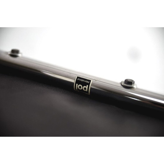 Image 1 of Vintage Paar minimalistische leunstoelen in leer van Pol International, Duitsland 1960