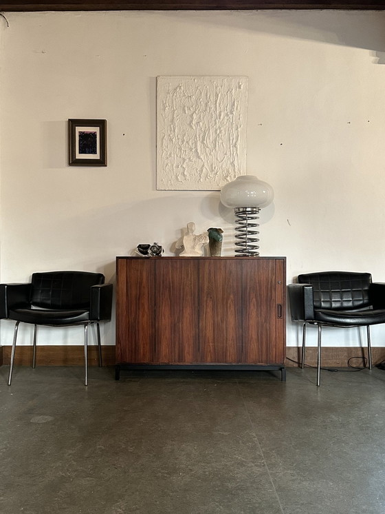 Image 1 of Mid Century Deense palissander archiefkast met jaloeziedeur, 1960S