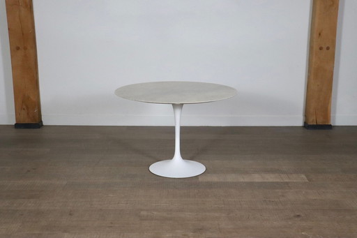 Vintage ronde marmeren tulp eettafel van Eero Saarinen voor Knoll, 1970S