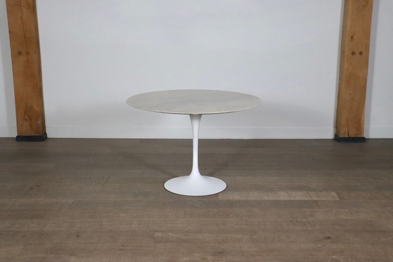 Image 1 of Vintage ronde marmeren tulp eettafel van Eero Saarinen voor Knoll, 1970S