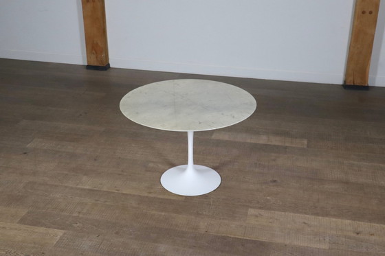 Image 1 of Vintage ronde marmeren tulp eettafel van Eero Saarinen voor Knoll, 1970S