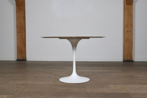 Image 1 of Vintage ronde marmeren tulp eettafel van Eero Saarinen voor Knoll, 1970S