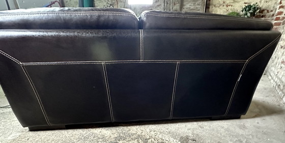 Image 1 of 2 zits leren sofa kleur chocolade Roche Bobois 80'S