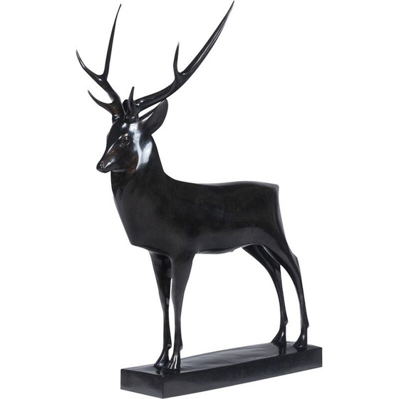 Image 1 of Grand Deer" vintage sculptuur van François Pompon voor Atelier Valsuani, 2006