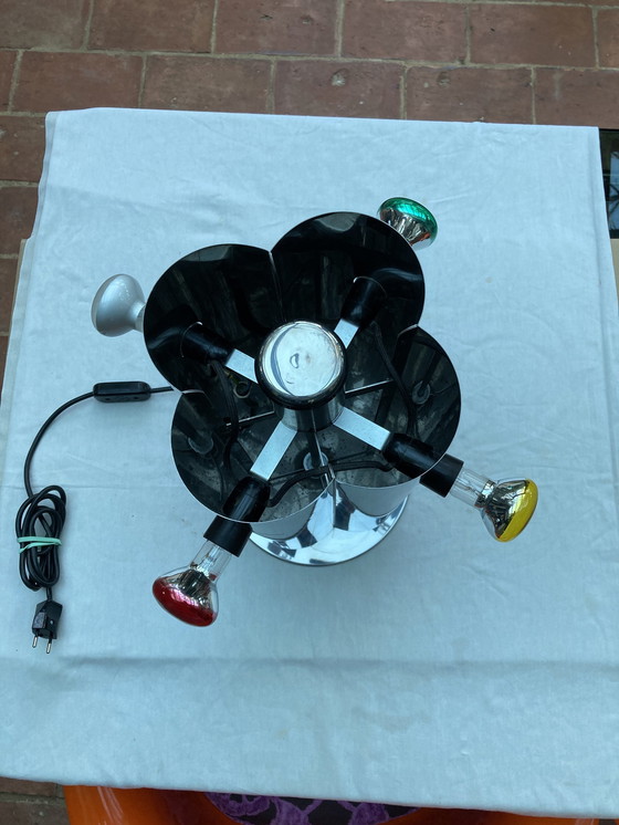 Image 1 of Lamp, Ruimte, Tijdperk Vier Metalen Lampen, Chroom, Vintage, jaren '70